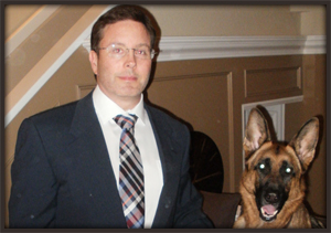 Photo of Donald E. Boss and his Dog